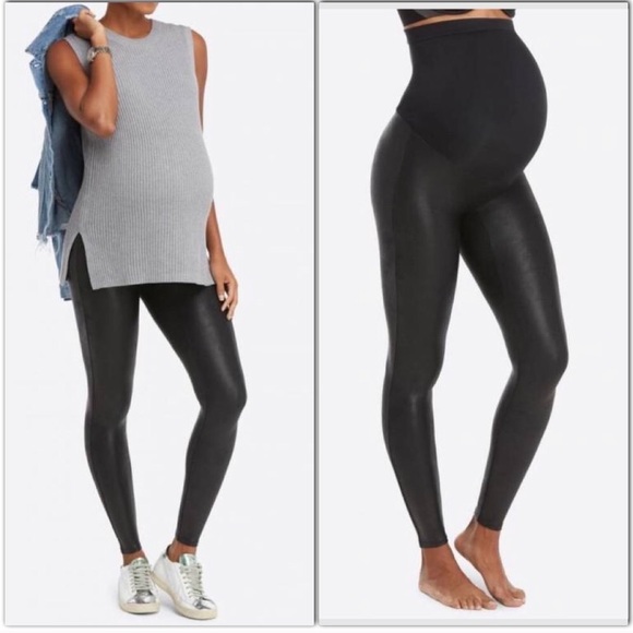 spanx maternity faux leather